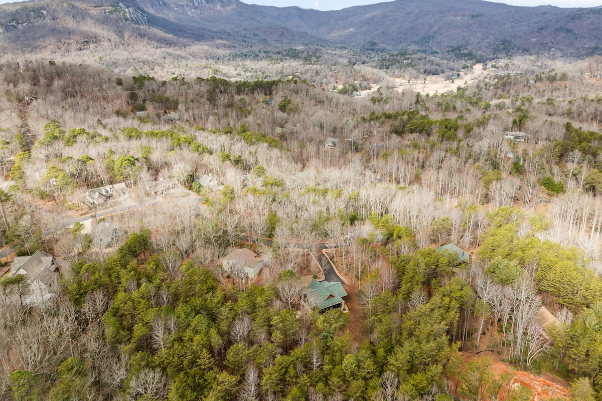 Upper drone view of the cabin