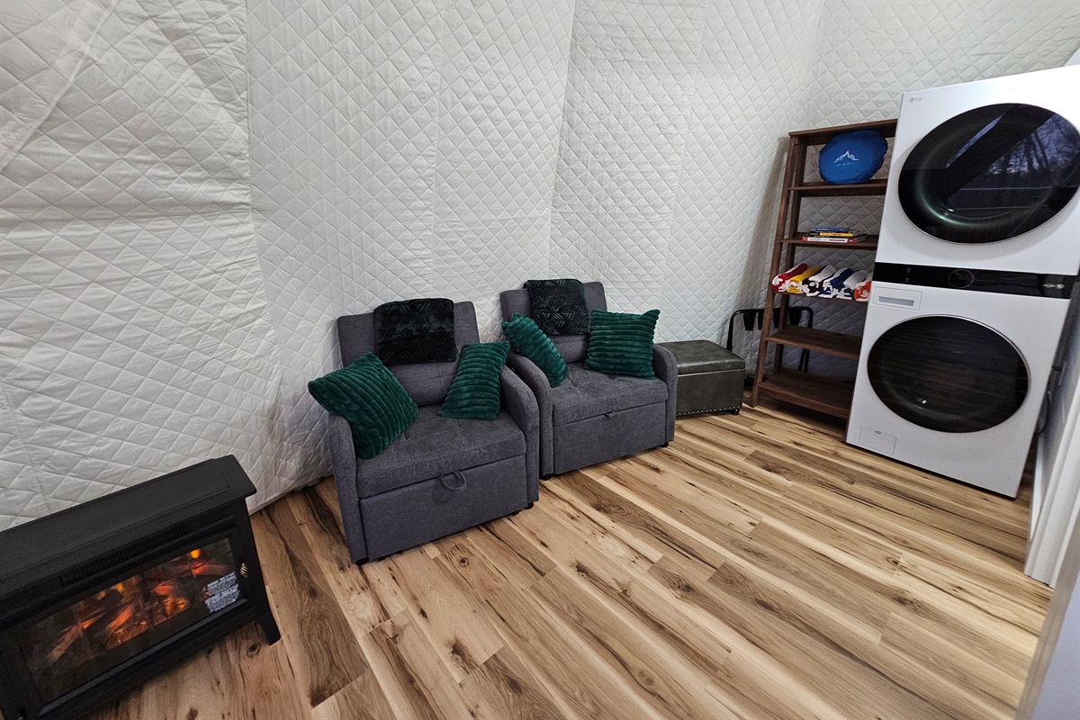 Two convertible sleeper chairs that easily fold out into single beds for additional guests