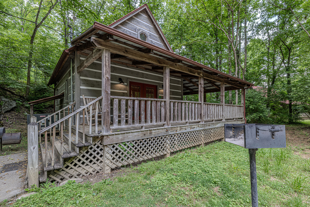 Your own little cabin tucked right into the woods.