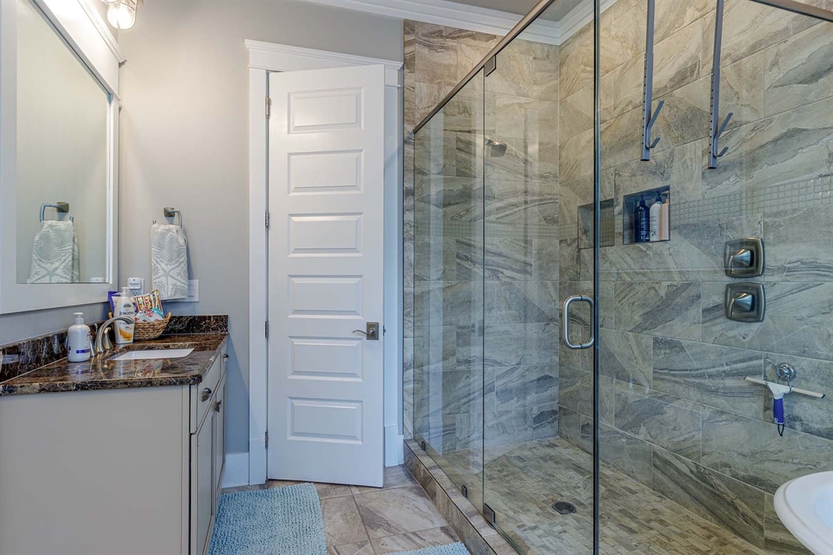 Master bathroom with over-sized rain shower