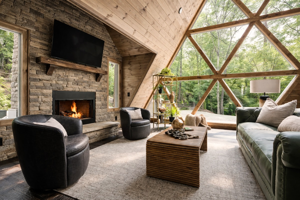 Lounge softly into luxury.
*Indoor Fireplace (Seasonal Use October - April)