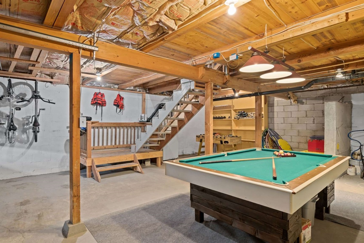 Game room with pool, foosball, darts, and ping-pong — endless fun for all ages!