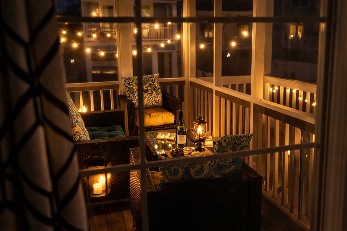 Unwind after a beach day with wine and fresh coastal air