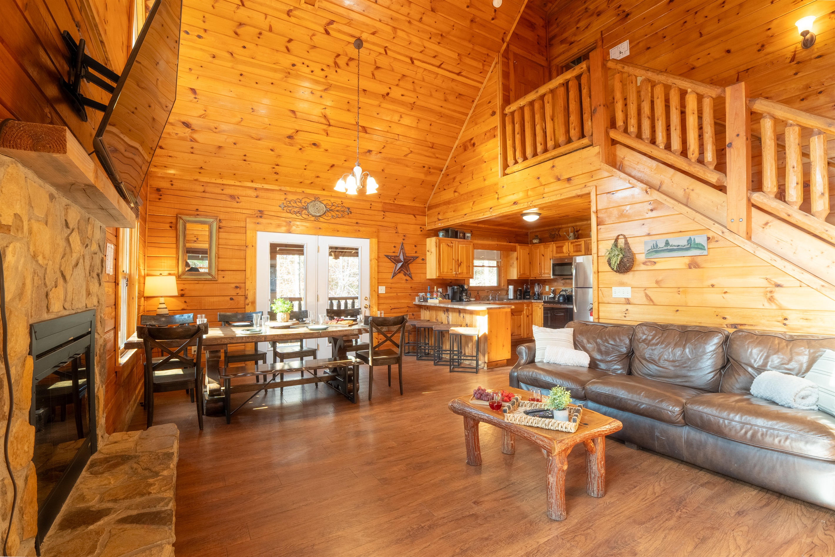 Relax by the fire in the family room or head upstairs to the master suite.