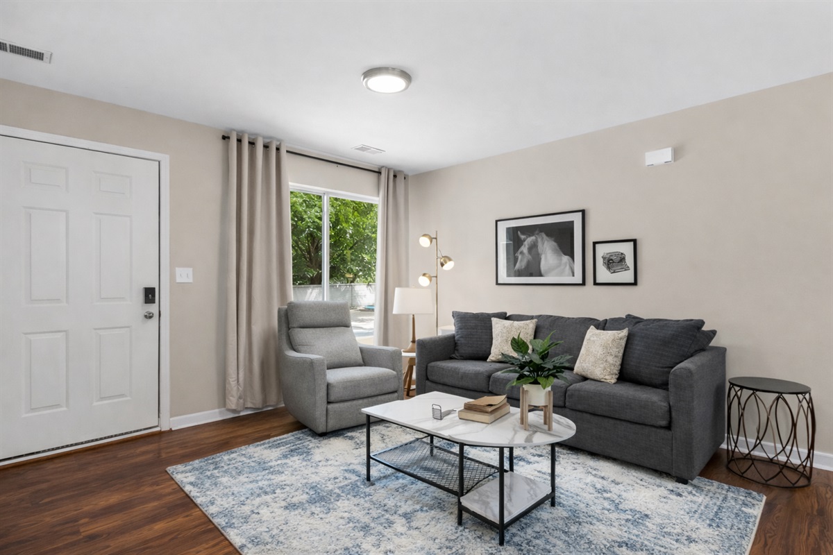 Living room serenity, one sofa at a time.