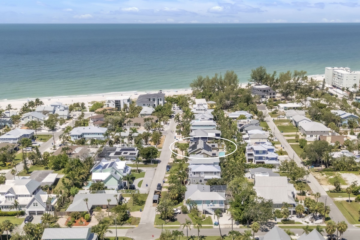 Aerial drone view – AMI Beach House, Holmes Beach Florida