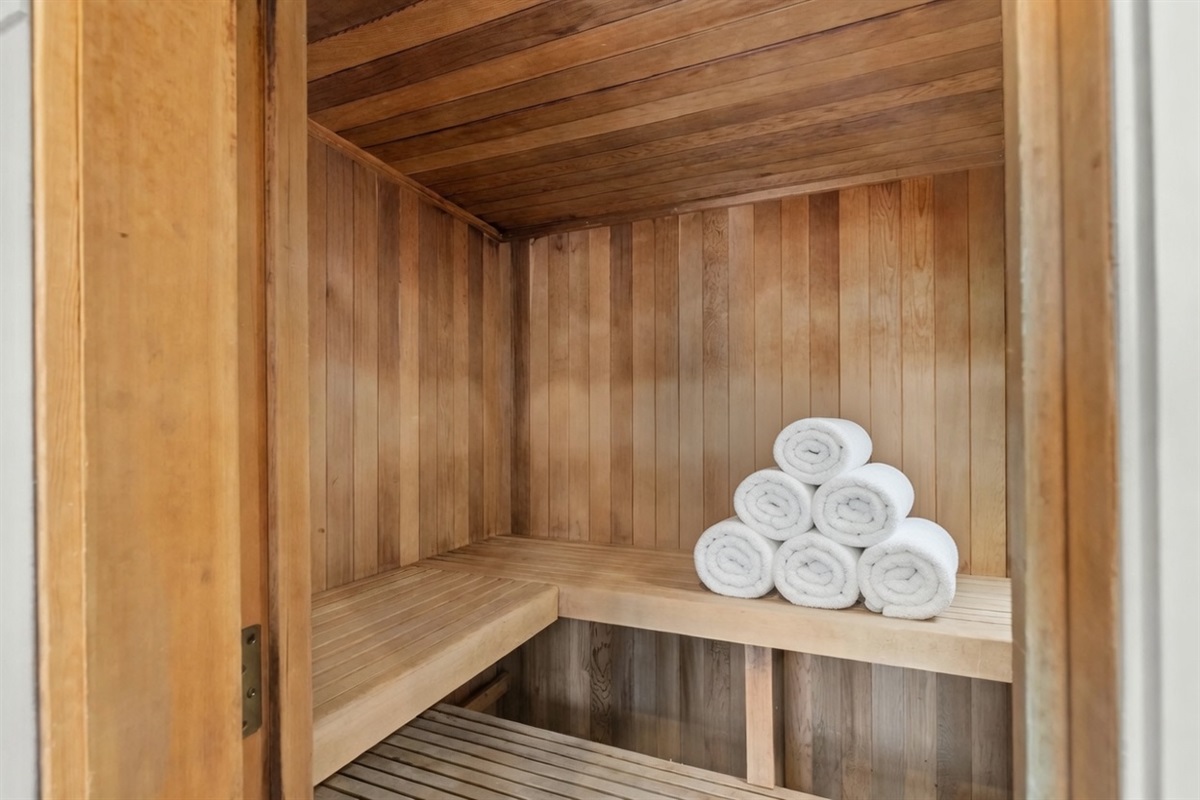 Step into the cedar sauna after your day on the mountain and feel your muscles relax one peaceful moment at a time.