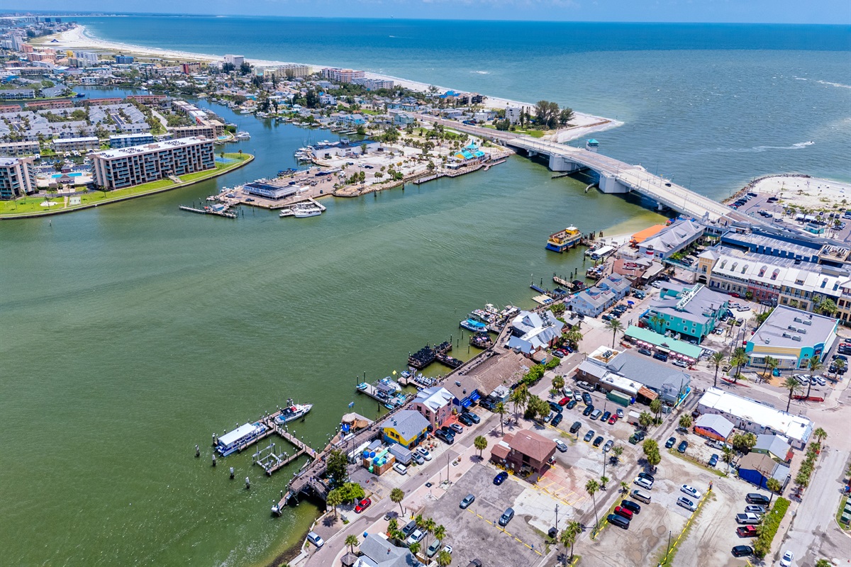 Johns Pass Aerial View into Treasure Island
