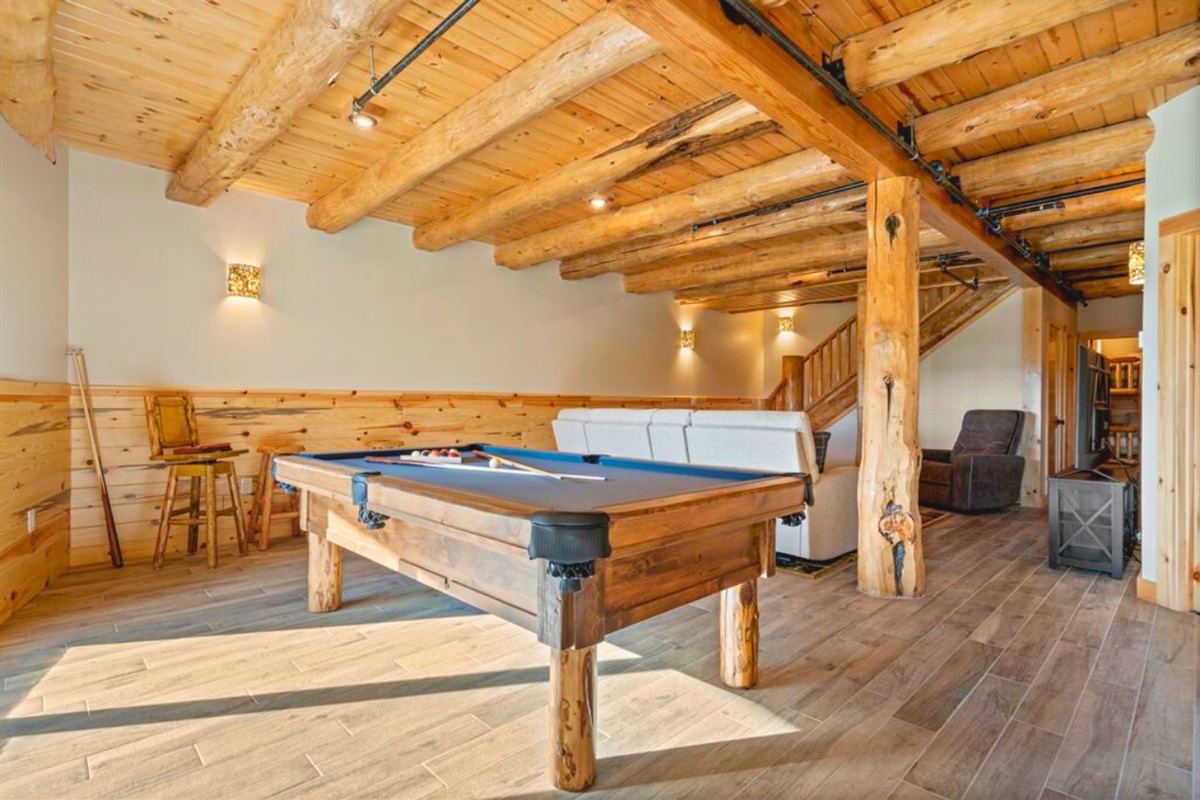 Entertainment zone with a pool table for all ages