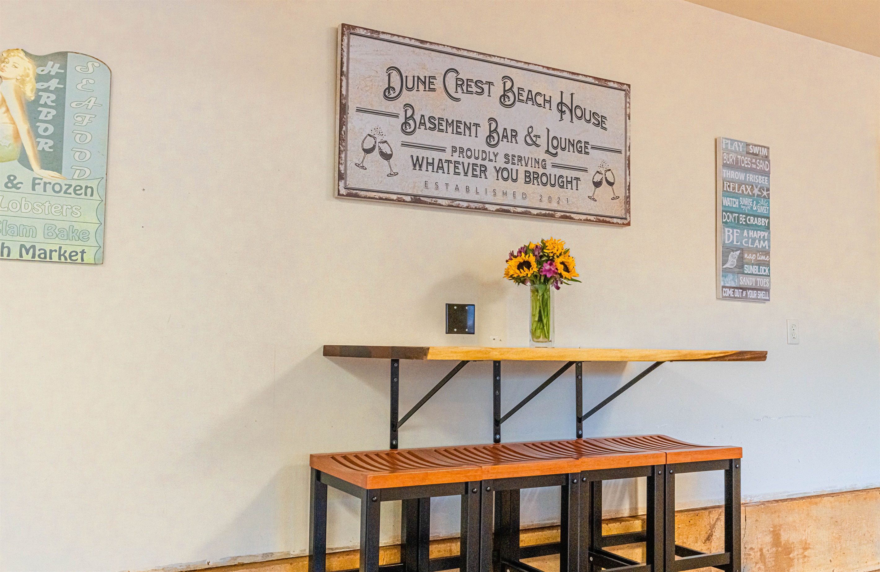 Dune Crest Beach House Basement Bar & Lounge... Proudly serving whatever you brought!!