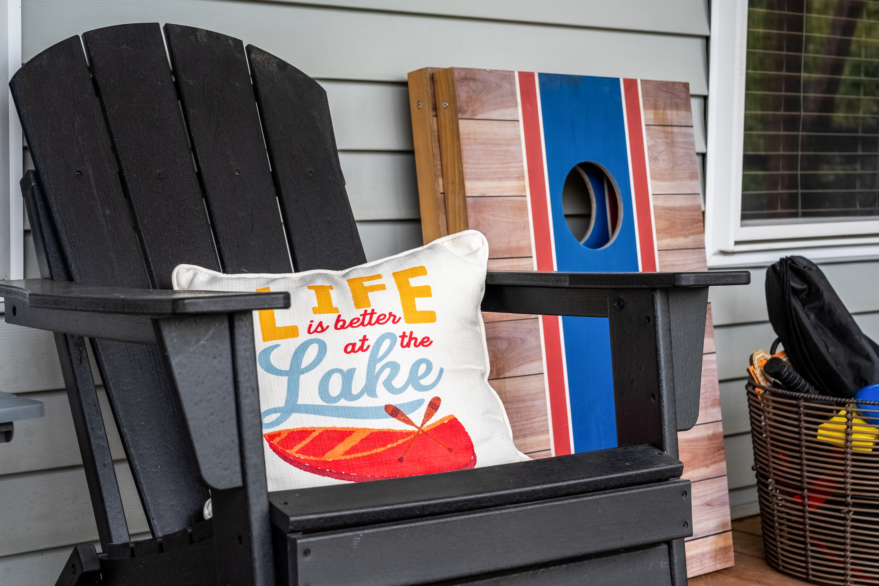 Bags and lots of cozy outdoor seating
