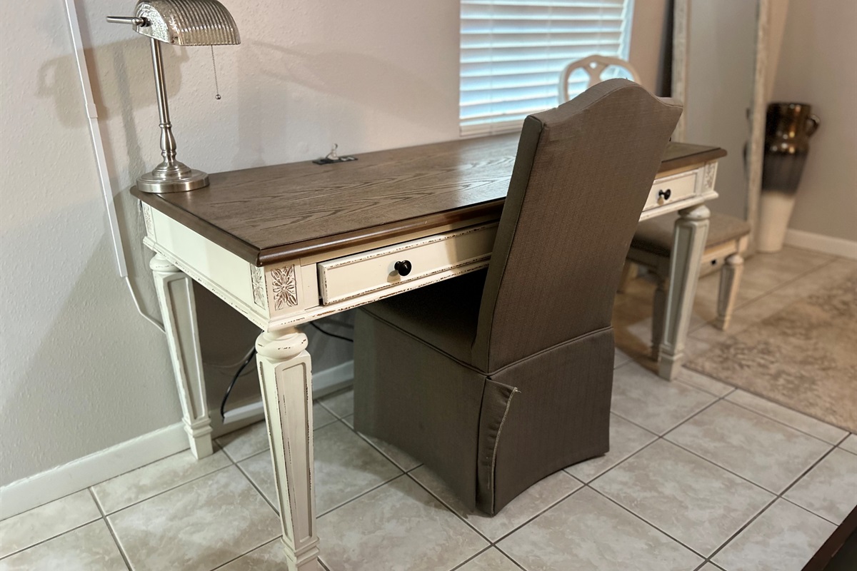 Desk Space located within the master bedroom.