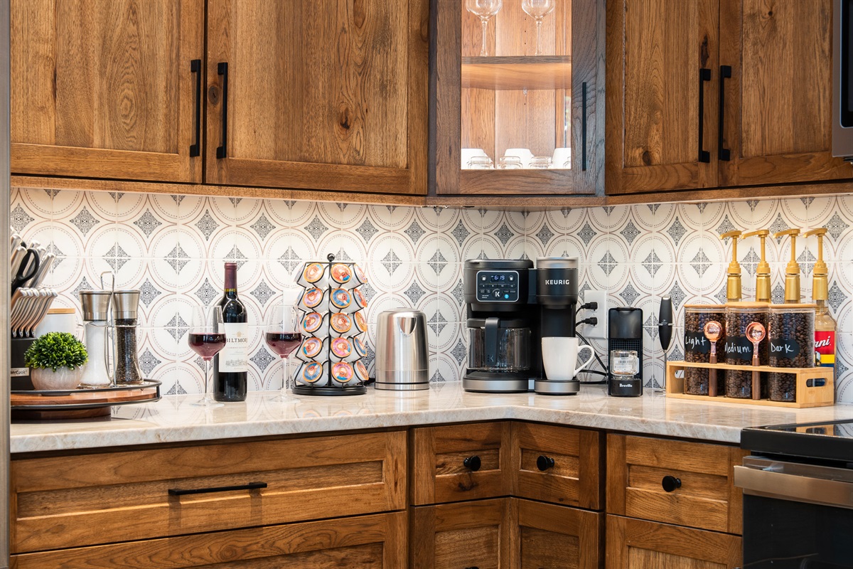 Well-stocked kitchen with coffee station and essentials - everything you need for easy mornings and group meals