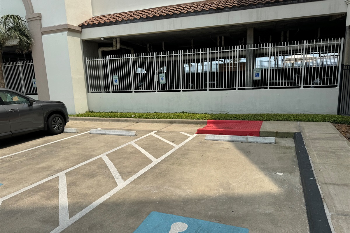 Accessible parking inside and outside.
