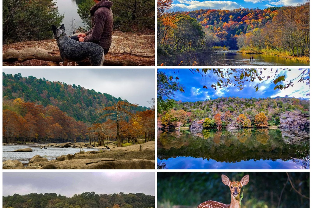 Discover the crisp air & vibrant colors await at Beavers Bend, Mountain Fork River & Broken Bow Lake — just 10 mins from the cabin! Hike, fish, soak in autumn skies and more!