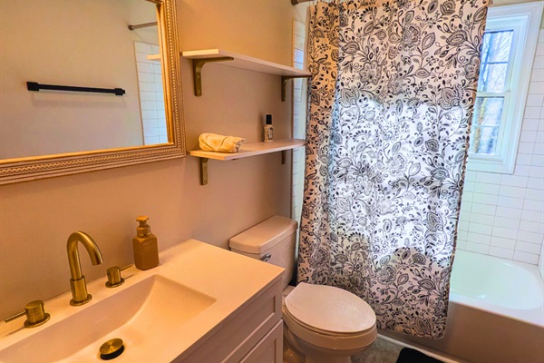 Fresh, modern bathroom designed to make your stay comfortable and convenient