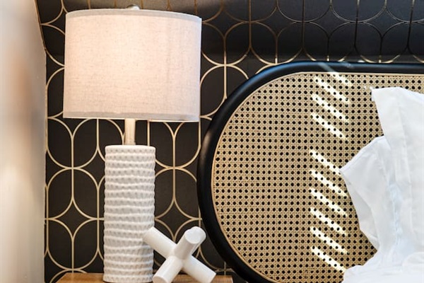 Bedside Table and Lamp