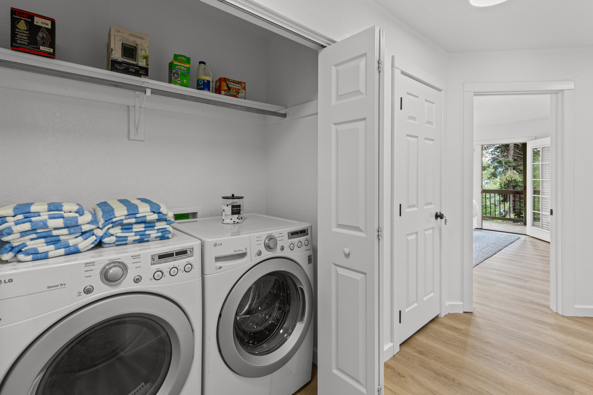 Indoor Laundry with Beach Towels for Guest Use