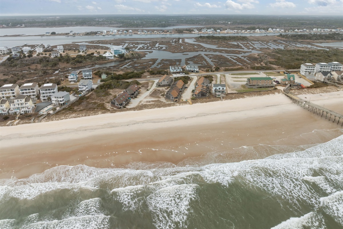 Sweeping coastal views from ocean to marsh, best seen from above