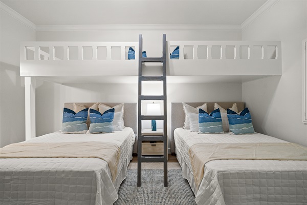 Decorative bedding replaced with fresh sheets.