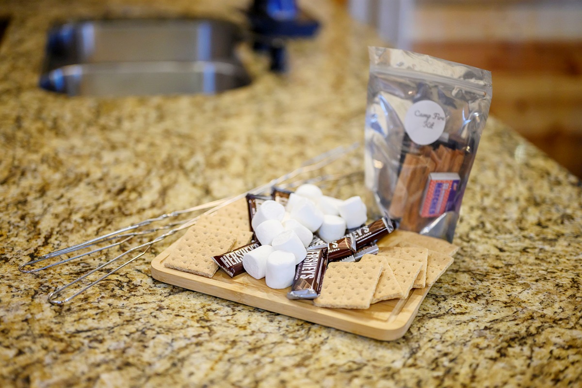 Camp fire starter kit provided for guests.