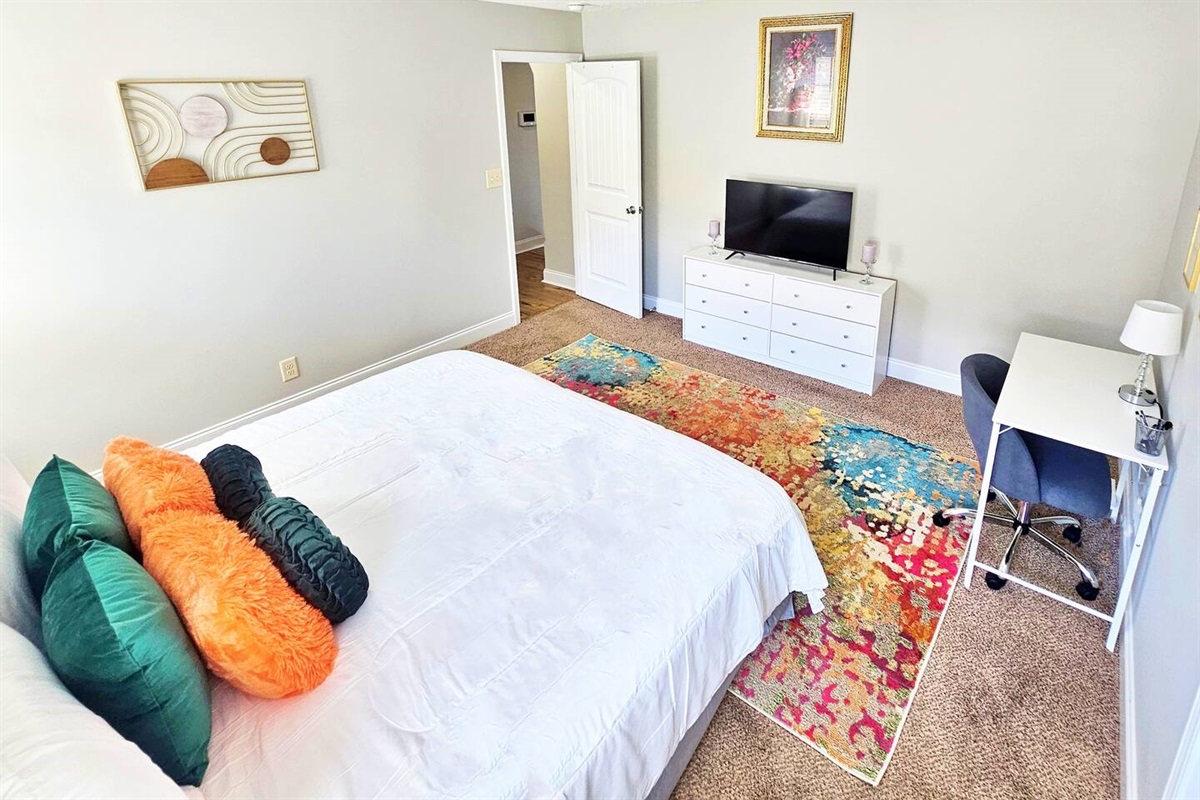 Every room has a full-length mirror on the back of the door and a flat-screen smart TV.