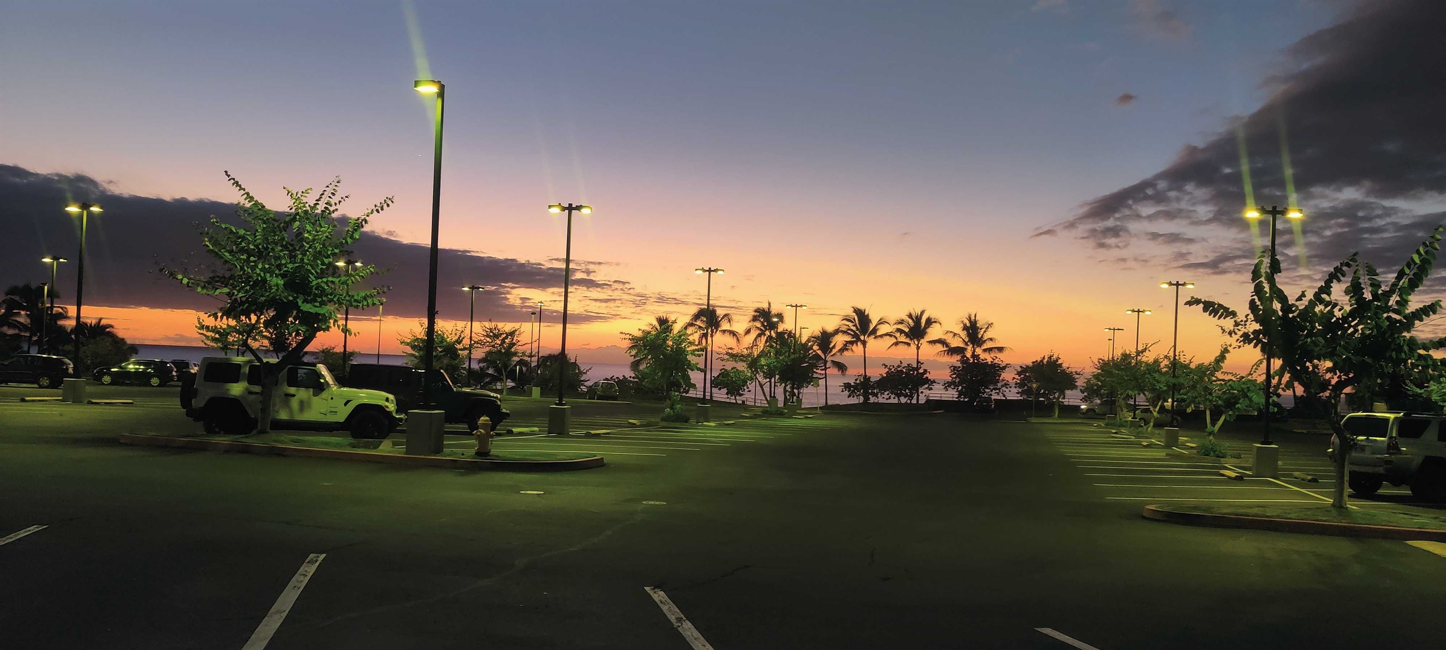 Evening walk from neighborhood Keauhou Shopping Center