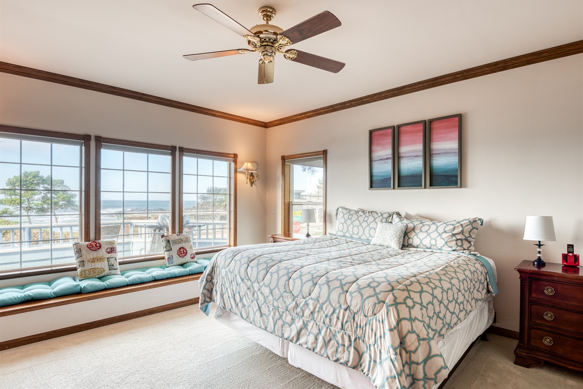 Primary King Bedroom with Window Seat