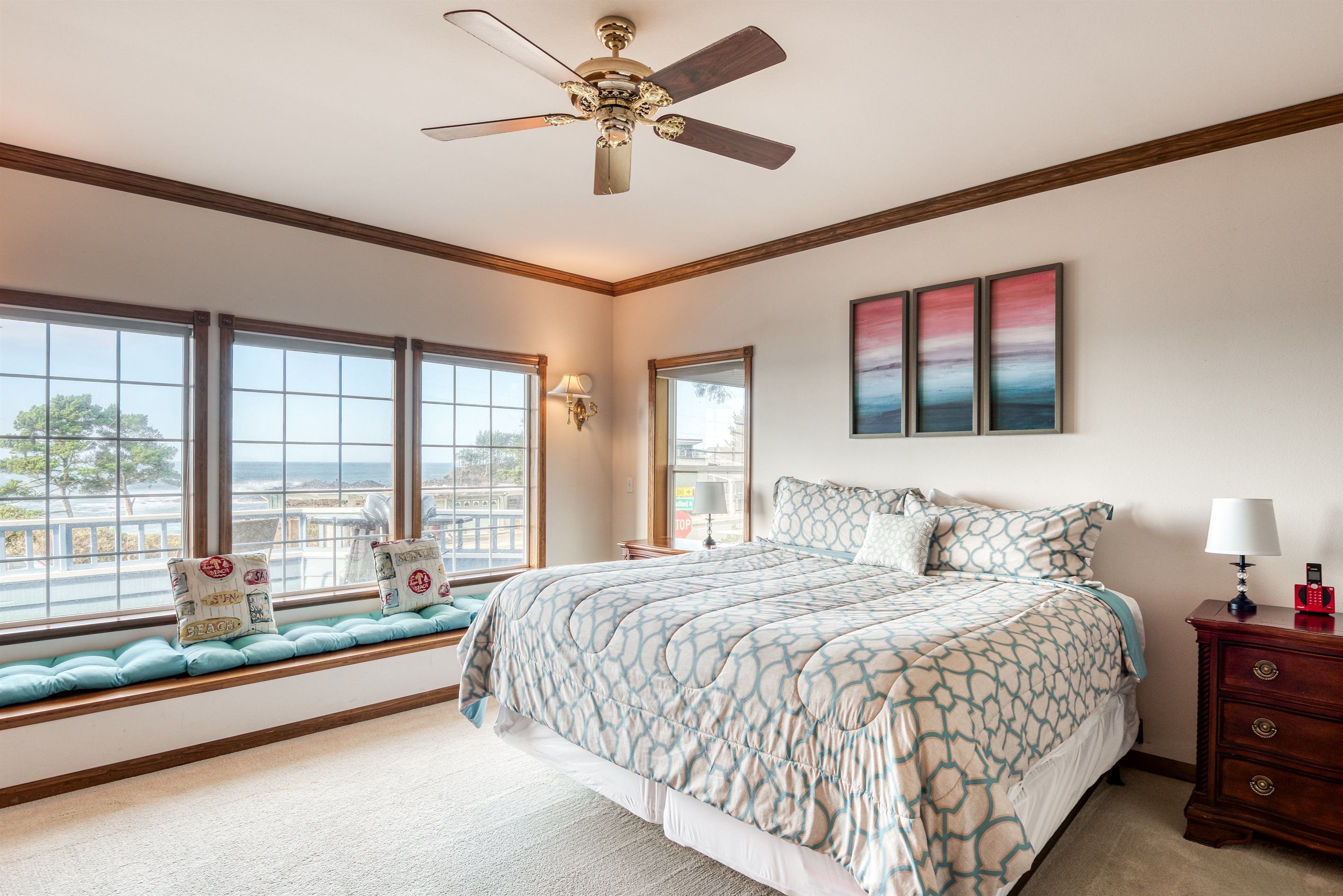 Primary King Bedroom with Window Seat