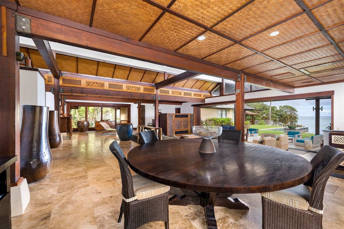 Dining and kitchen are open and spacious