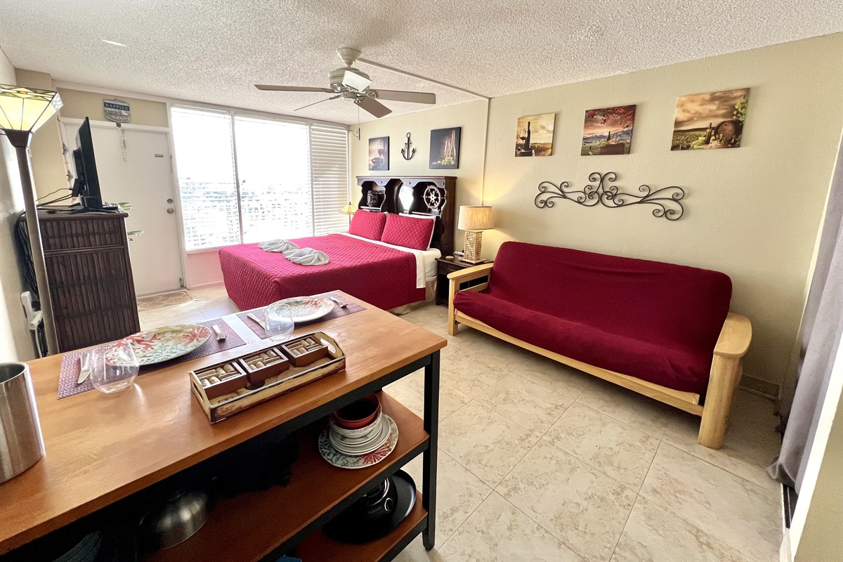 Escape to the vineyards in this comfy studio condo