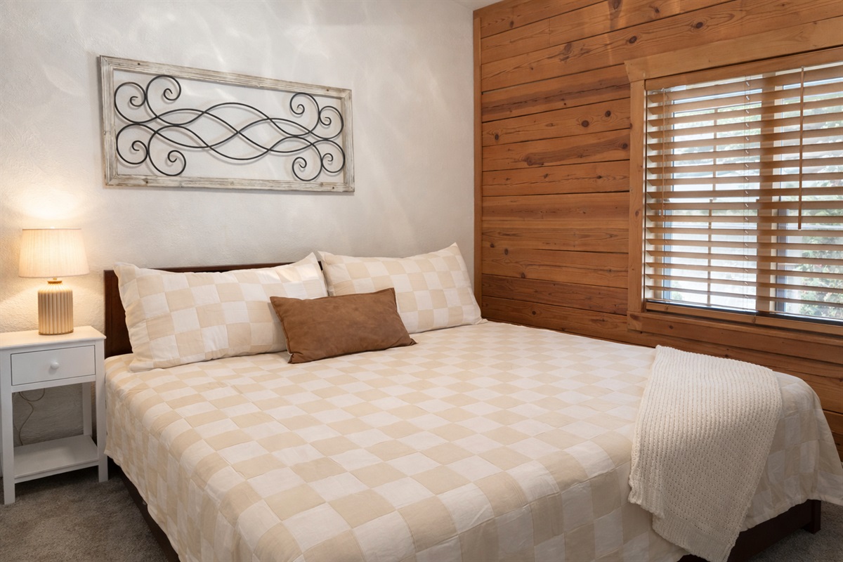 King bedroom with smart tv