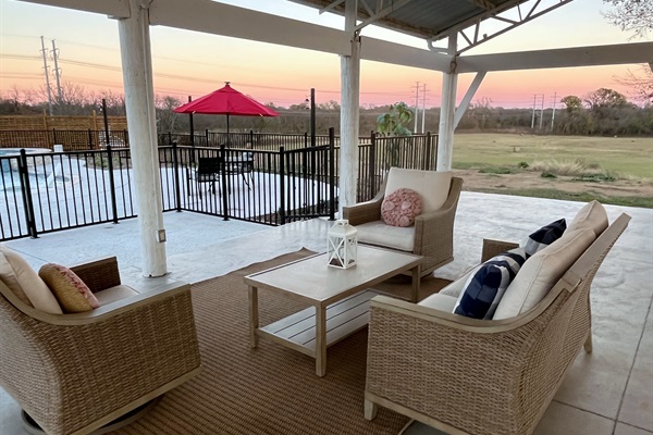 Pavilion comfy seating - with a country view!