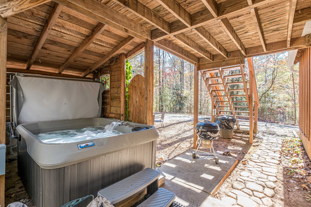 Hot Tub on Covered Patio