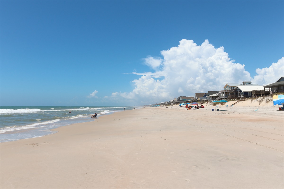 On the beach, looking south