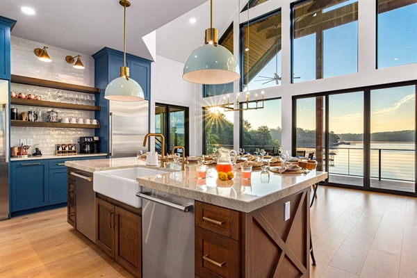 Start your morning here — sunlight pouring in, coffee brewing, and lake views that never get old.