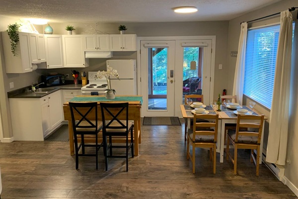 Spacious and bright kitchen and dining area