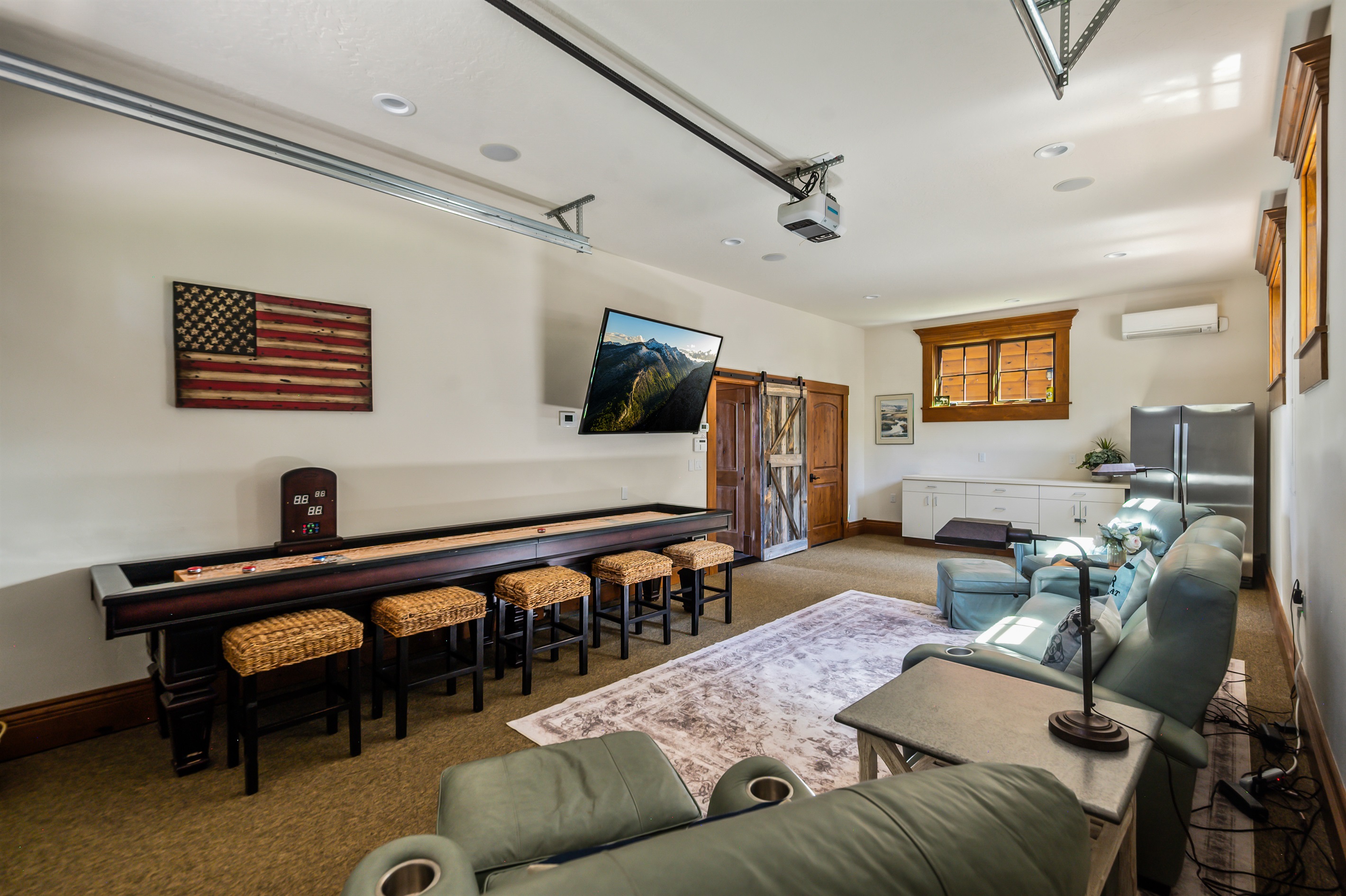 Game Room with TV & Shuffleboard