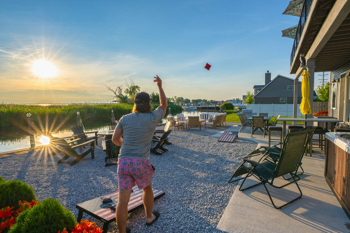 From yard games and sunset gatherings to evenings around the fire table, the backyard is designed for making unforgettable memories with family and friends.