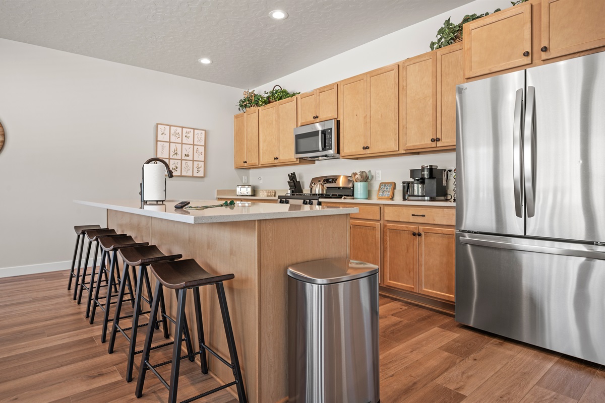 Spacious and modern, the fridge offers ample storage for everything from leftovers to fresh market finds.