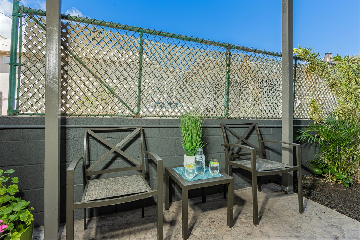 Patio with Seating for 2 to Enjoy Morning Coffee or Afternoon Margaritas Al Fresco