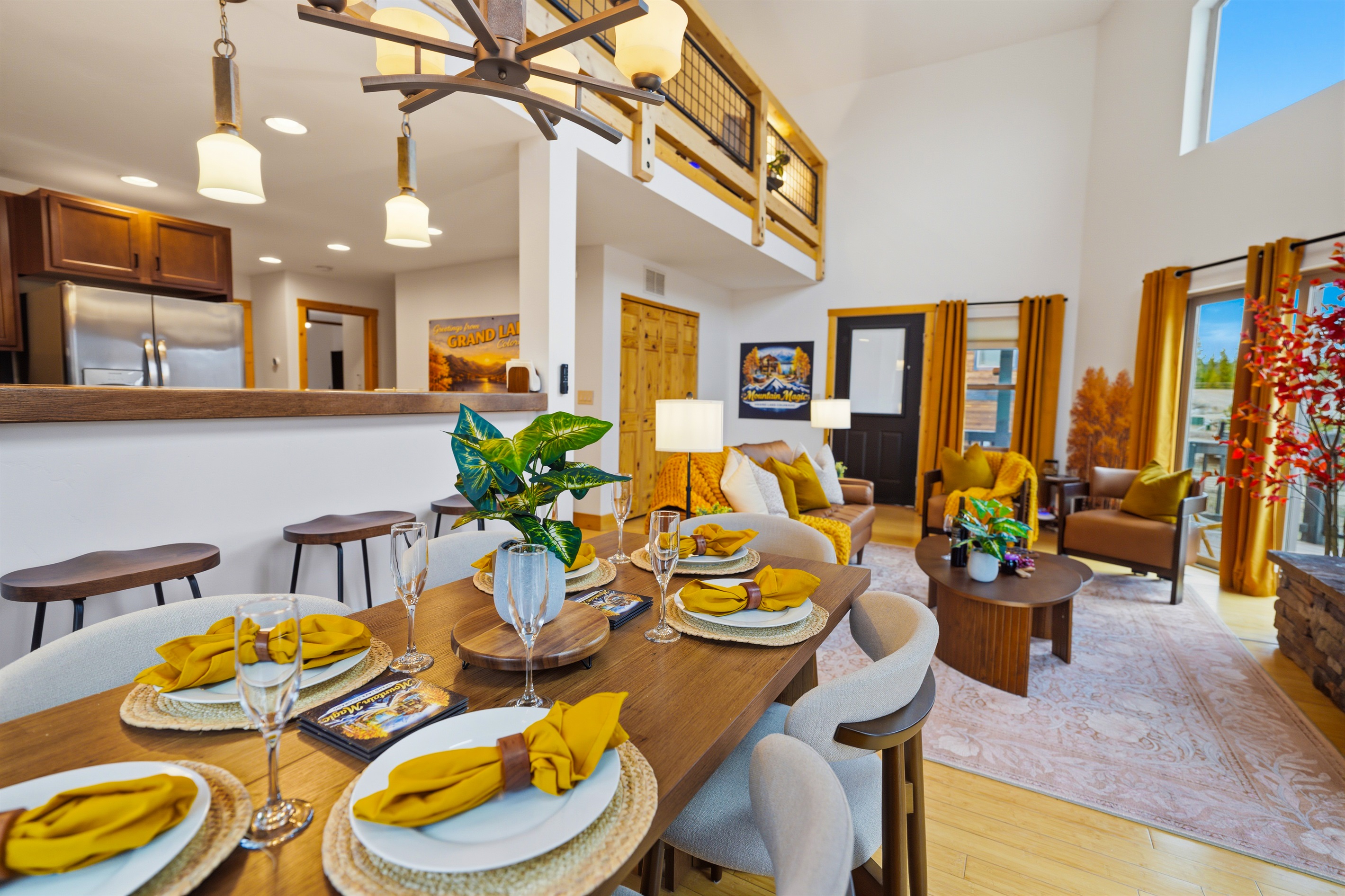 The dining area is spacious, upscale, and ready for everything from slow morning breakfasts to lively evening gatherings.