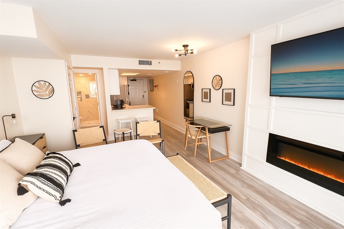 Electric Fireplace and Smart TV