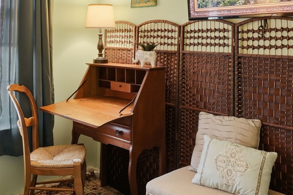 Bright, convenient workspace in the second bedroom