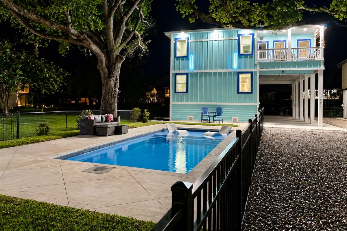 Unwind with a peaceful evening swim under the stars.