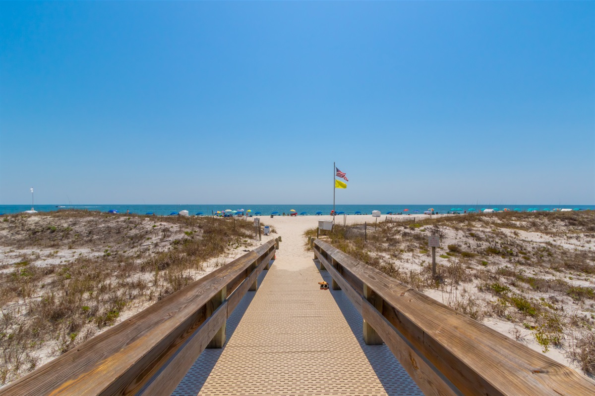 Boardwalk to beach!