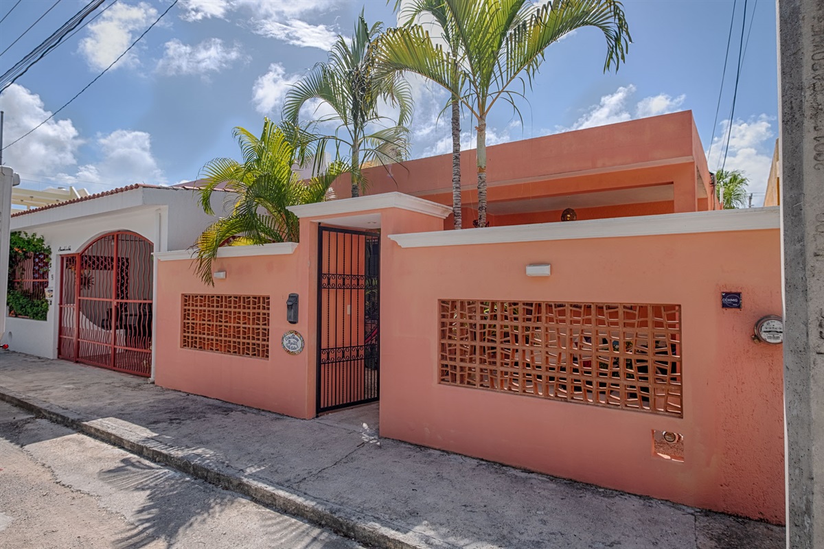 Casa Maare’s front gate; breeze blocks keep the garden cool.