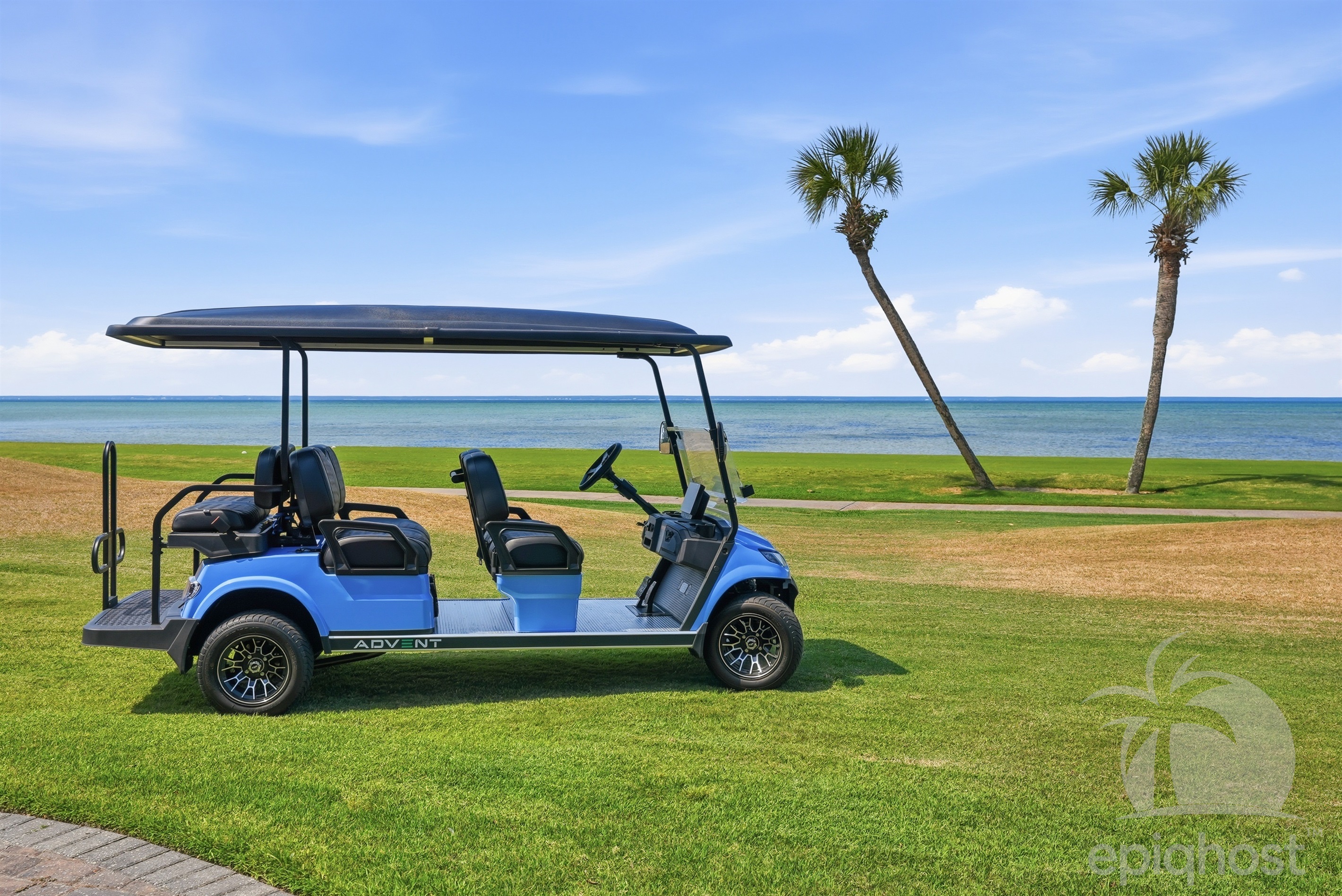 Complimentary 6-seater lithium golf cart