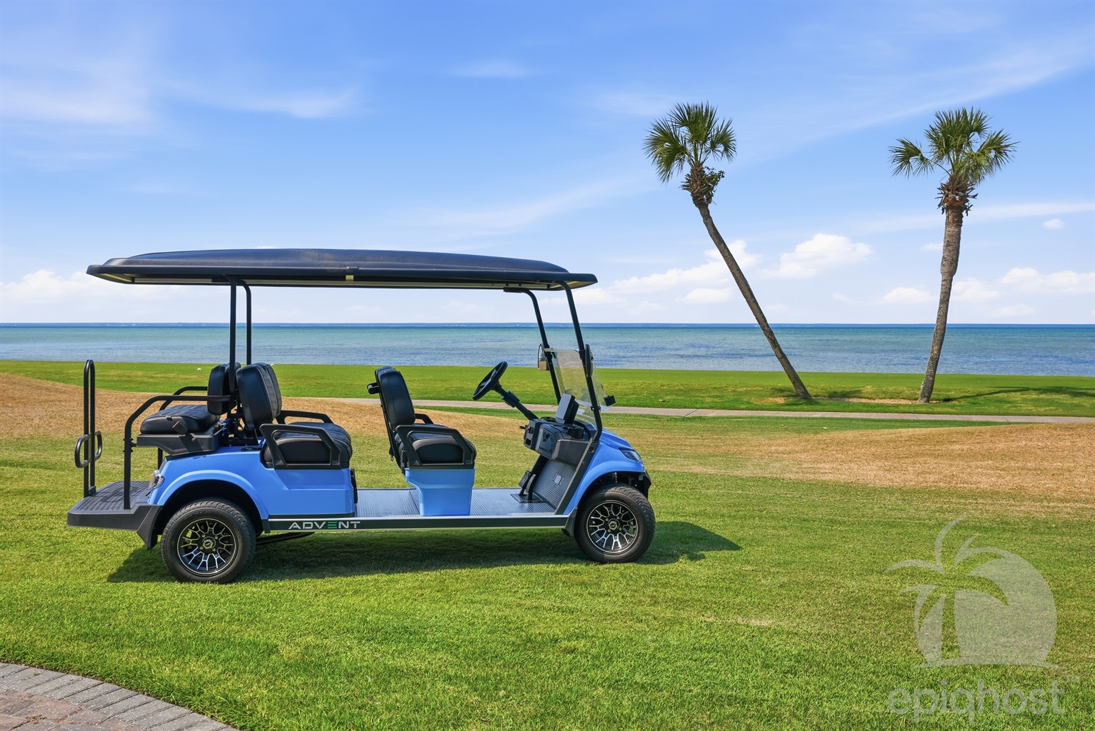 Complimentary 6-seater lithium golf cart
