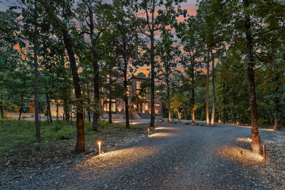 Welcome to The Phoenix. The cabin is tucked back from the road, offering total privacy